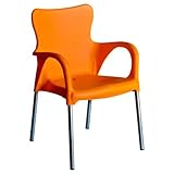 Homologada para uso publico Garden Life 8306AL-07 - Sillón apilable, 46 x 54 x 86 cm, Color Naranja