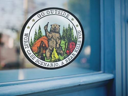 Go Outside Worst Case Scenario A Bear Kills You Vinyl Decal Sticker - Car Truck Van SUV Window Wall Cup Laptop 5.5-Inch by ArkWisdom - Image 3