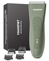 MANSPOT Manscape Hair Finishing Trimmers, Pubic Hair Trimmer for Men and Women, Electric Ball Trimmer Pubic Shaver,Hypoallergenic Ceramic Blade Heads,Waterproof Wet/Dry Groin Shaver,20 Times Usage