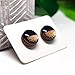 Two Toned with Faux Hammered Metal 10mm Stud Earrings, Handmade, Posts for Sensitive Ears Stud for Women Girls Men (Black and Rose Gold Faux Hammered Metal)