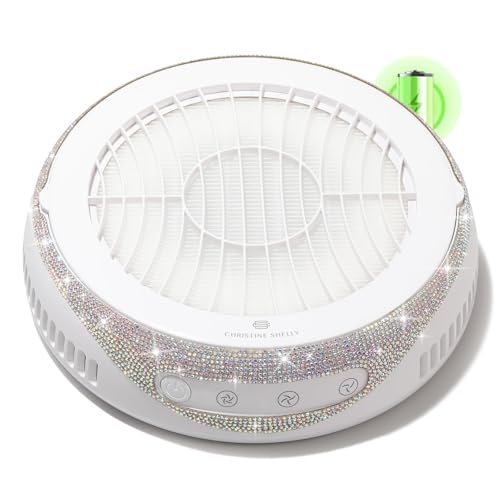 Image of CHRISTINE SHELLY Nail Dust Collector, Cordless Dust Collector Nail Tech, Powerful Vacuum Fan Vent Dust Collector Extractor Dust Suction Machine for Acrylic Nails Polishing, Nail Salon&Home