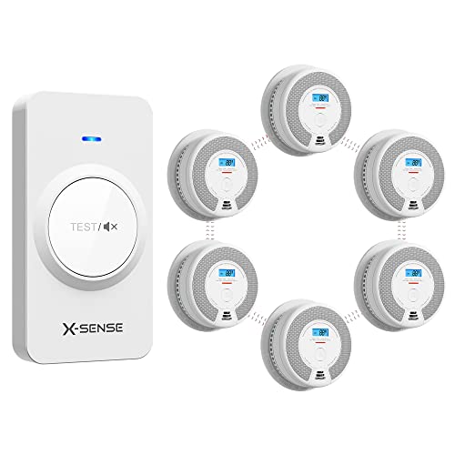 X-Sense SC07-W 6-Pack Interconnected Smoke & CO Alarms with Remote Control