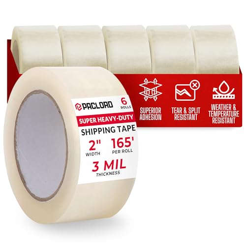2" x 55 Yards Clear Packing Tape, 3 Mil Thick, Pack of 6 Rolls