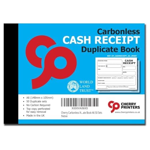Cherry Carbonless Receipt Book for Small Businesses