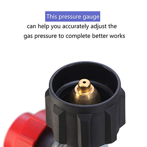 5Ft Adjustable Propane Regulator Hose Braided Steel 0~30 Psi Gas Flow Indicator For Fire Pit, Turkey Fryer, Burner, Cooker, Grill, Firepit Etc-Csa Certification, Qcc1 X 3/8 Female Flare Connection #TOP4
