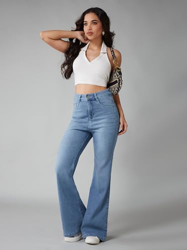 Image of Dolce Crudo Boot Cut High Rise Cropped Jeans for Women