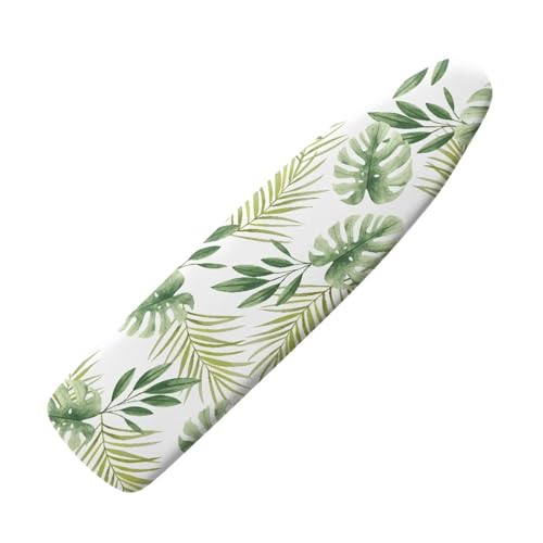 Image of Hawaii Leaf Printed Ironing Board Cover 15X54 inch - Stain-Resistant, Standard Size Iron Board Cover with Hook and Loop Elastic Edge Easy to Install, Heatproof