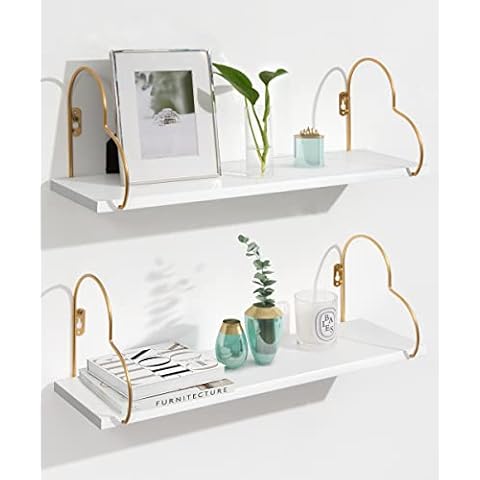 Estantería flotante de corazón dorado Mazjoaru Cover