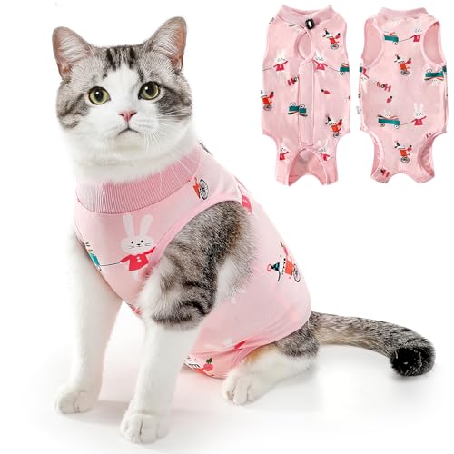 SlowTon Katzenbody nach OP Erholungsanzug für Bauchwunden oder Hautkrankheiten nach Operationen, Katzen Body für Katzen Operation, E-Halsband Alternative für Hunde
