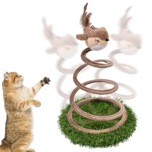 Juguete interactivo para gatos, juguete para gatos, juguete de autoempleo, juguete para gatos con pájaro volador, juguete de remolino de gato, juguete de inteligencia para gatos, juguetes interactivos