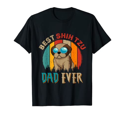Gafas de sol vintage retro Best Shih Tzu Dad Ever Funny Dog Camiseta