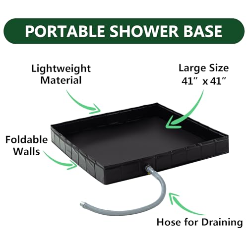 Base para ducha portátil plegable de PVC Wintogo, con desagüe desmontable, ideal para RV y uso interior o exterior miniatura 4