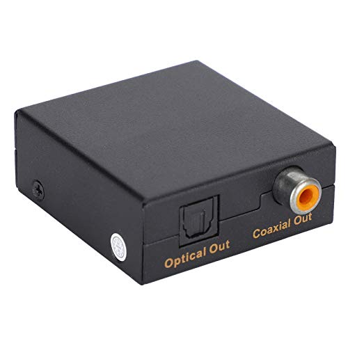 Tomantery Adaptador Convertidor Extractor de Digital con Salida Coaxial para de Cine en Casa, Compatible con LPCM2.0/DTS/Dolby‑AC3, Carcasa de Hierro