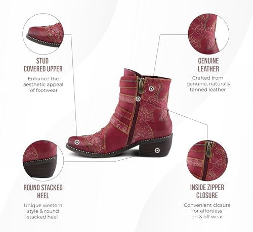 Spring Step L'Artiste Rodeha Booties for women - Women's Ankle Boots with Zipper Closure - Ladies Boots with Western Style Pointed Toe Silhouette4