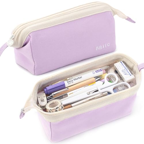 Image of MAMUNU Large Pencil Case Wide Opening - Big Capacity Pencil Pouch for Girls Boys - Portable Stationery Pen Bag for School Office College Teens Students Adults, Purple