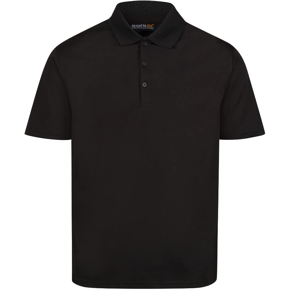 Regatta Professional Mens Pro Wicking Casual Polo Short Sleeved T Shirt Black
