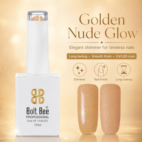 Image of BOLT BEE 15ML Gel Nail Polish 1Pc Clear Pink Glitter Nail Polish Soak Off UV LED Nail Gel Polish Nail Art Starter Manicure Salon DIY at Home, 0.5 OZ (1) (70)