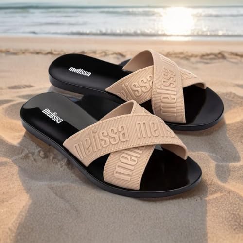 Melissa M Lover Slide Bege Preto 35740-35