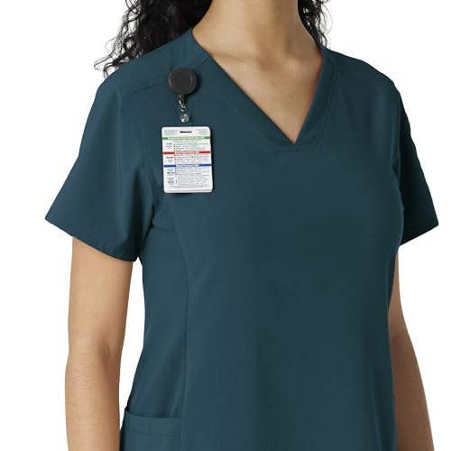 Carhartt Force Cross-Flex Women's Knit Panel Scrub Top, Caribbean, XL by Carhartt - Used condition - Image 5