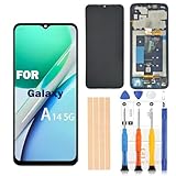 Pishzeo Original 6.6 inch LCD Digitizer for Samsung Galaxy A14 5G Screen Replacement A146u s146vl A146a Touch Display, Full HD Digitizer Assembl with Protective Film（SM-A14 5G Black with Frame