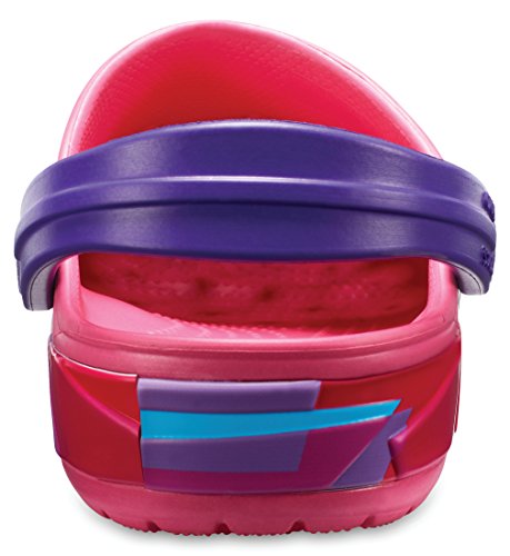Image of Crocs Unisex-Child Crocband Prismatic Clog K Paradise Pink J3 (205231-6NP)