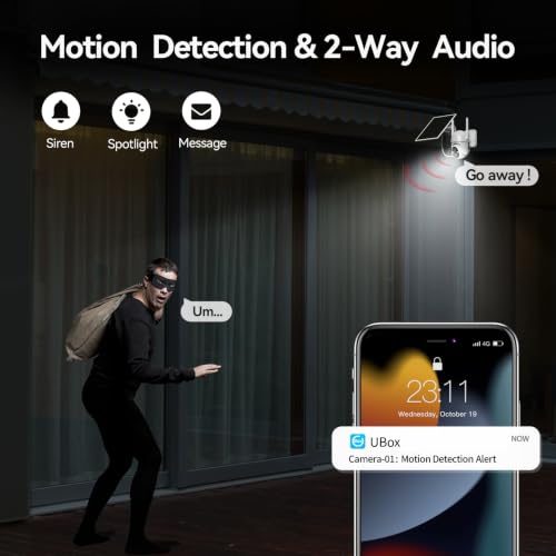 Image of SEHMUA 2 Pack 4G LTE Cellular Solar Security Camera Wireless Outdoor, No Wi-Fi Solar Powered Camera, 360 Live View, 2K Color Night Vision, PIR Motion Sensor, Two-Way Talk, Built-in SIM Card, White