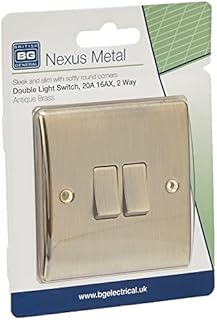 BG Electrical nab42 Double Light Switch, Antique Brass, 2-Way, 10AX, 1.0 cm*2.0 cm*2.0 cm