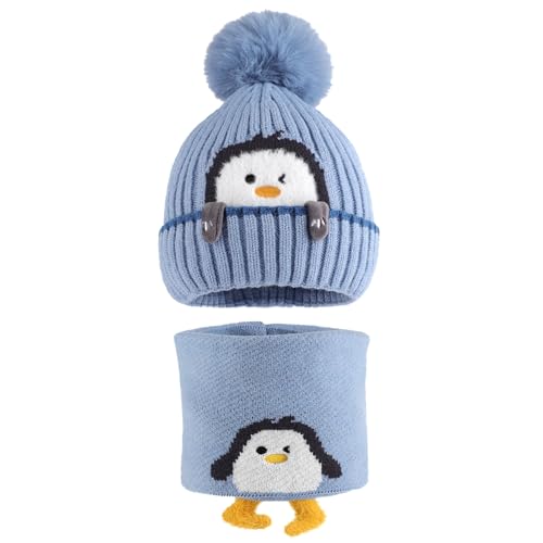 MASOCIO Toddler Hat Scarf Set Winter Boys Girls Baby Kids Bo