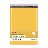 Small Kraft Bubble Mailers 6x10 inch #0 | Self Seal Padded Envelopes | Cushioned Bubble Mailer | Usable Size 6x9 | Lightweight mailing Shipping Bags For Package | 500 Pack Bulk | Made in USA