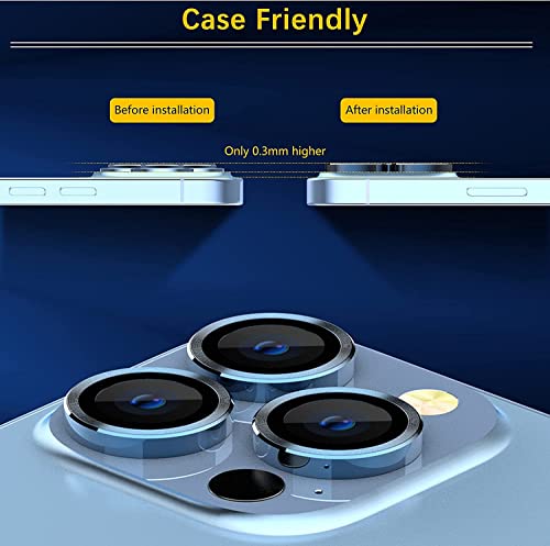 Image of Compatible for I Phone 13 pro Camera Lens Ring Protector for i phone 13 pro max (BLUE)