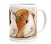 Merchandise for Fans Becher aus Keramik - 330 ml Motiv: Meerschweinchen zwei Tiere nebeneinander Porträt (01)