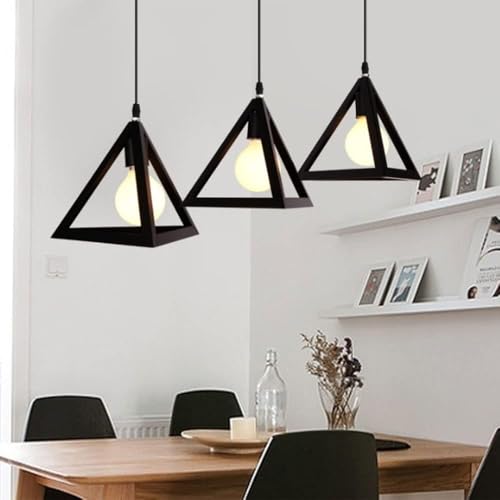Lustre de salle à manger rétro en fer forgé noir industriel