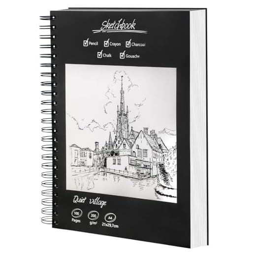 Sketchbook A4 – Cuaderno de Dibujo Premium, 50 Hojas / 100 Páginas, 200 g/m² Bloc de Dibujo A4, Block Dibujo con Encuadernación Espiral, Ideal para Dibujar y Notas