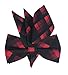 Red Black Norrow Plaid Pre-tie Bow Tie and Pocket Square Set Fashion Design Retro Designer Cravat for Men Boy Kids