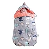 * MATERIAL- saco de dormir recién nacido está diseñado con tejido de algodón y forro suave y 3D Puff guisantes, con calidez y toque especial, adecuado para recién nacido a su uso. La textura de puntos minky ayuda con la estimulación sensorial del bebé y hace que la manta más divertido ..