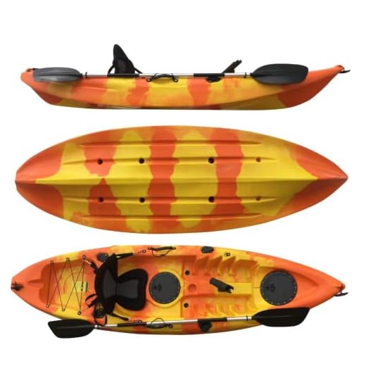 Cambridge Kayaks ES, Zander Naranja Y Amarillo Solo Kayak DE Pesca Y Paseo, RIGIDO,