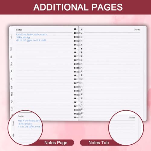 2024-2025 Appointment Book - 2024 2025 Weekly Appointment Book from July 2024 - June 2025, Flexible Cover, Hourly Planner with Monthly Tabs, Pink Watercolor
