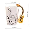 MBSM 8.5oz Creative Music Mug Violin Style Guitar Ceramic Mug Coffee Tea Milk Stave Cups with Handle Coffee Mugs Novelty Gifts (Wooden Guitar) #4