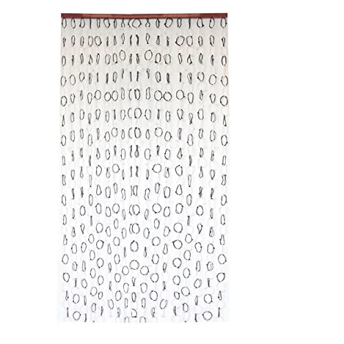 Cortina para Puerta de Bambú y Sisal Natural, de Color Blanco y Negro. Sostenible, exenta de plásticos 90cm X 190cm -Hogar y Más