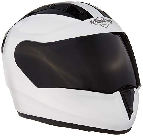 Steelbird Sa-1 Aeronautics Full Face Helmet With Silver Visor (Matt White, L)