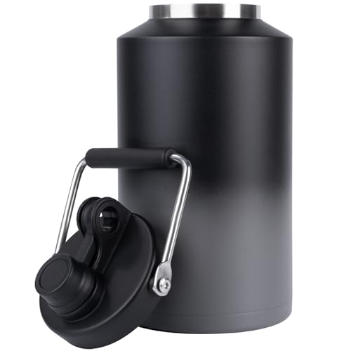 Kerilyn Jarra Aislada de Un Galón con Asa, 128oz Acero Inoxidable, Botella Grande de Agua al Vacío para Bebidas Frías y Calientes, Boca Ancha, Antisudor, Ideal para Viajes y Camping, Degradado Gris miniatura 1