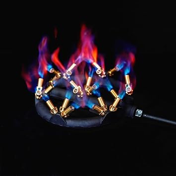COOKAMP Powerful Propane Burner for Outdoor Cooking - 23 Brass Tip Jet Burner Ideal for Camping, Turkey Frying, and More with Stove Buddy Compatibility GB-23 LP(Propane Gas 23 Tips)