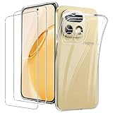 KUSINHOKA Hülle für Realme 16 Pro 5G + 2 Stück Schutzfolie, Weich TPU [Anti-Kratzer] Handyhülle Superdünn [Stoßfest] Schutzhülle Fallschutz Kameraschutz Protective Hülle, Klar