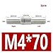 M4 Double-Ended Threaded Rod - 304 Stainless Steel Left and Right Thread Stud Bolts for Industrial Applications(M4x70mm 2pcs)