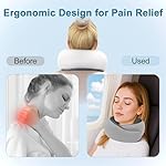 Neck Pillow for Traveling,Travel Neck Pillow for Airplanes,Cooling Fabric&100% Pure Memory Foam,Neck Pain Relief,Ergonomic Support for Long Flight(Gray, Standard Size-(Broad Fit)) - Image 5