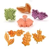 NPLUX 4Pcs Leaf Plunger Cutter Maple Leaf Cookie Cutter Baking Pie Crust Cutters for Thanksgiving