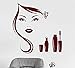 sticker Adesivi murali salone di bellezza Trucco Adesivo murale GILR Donna rimovibile Arte murale Vinile Decorazioni per la casa Decorazioni da parete 56x58 cm Adesivo murale in vinile pvc nero