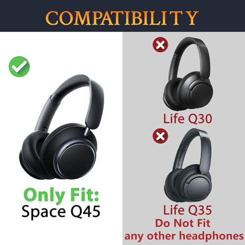 Cinta para diadema SOULWIT para audífonos Anker Soundcore Space Q45, repuesto para almohadillas de diadema – Blanco miniatura 2