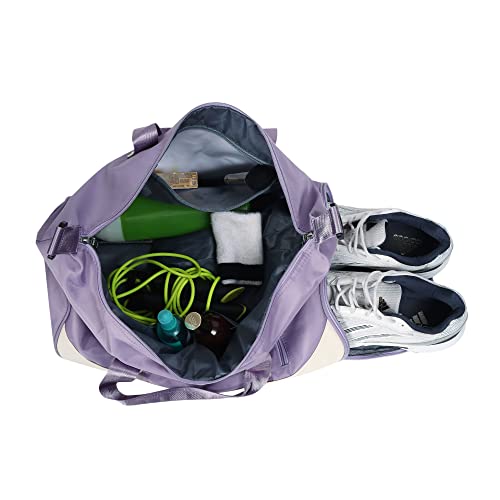 Image of Furn Aspire Gym Bag for Women and Men Durable Training Fitness Travel Duffel Handbag with Shoes Compartment and Wet Pocket Lightweight Gymbag (D). Purple