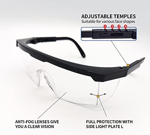 Safety Goggles Protective Eyewear Goggles Anti-Scratch Googles for Men Women Clear for DIY, Lab, Welding, Grinding, Cycling,Laboratory